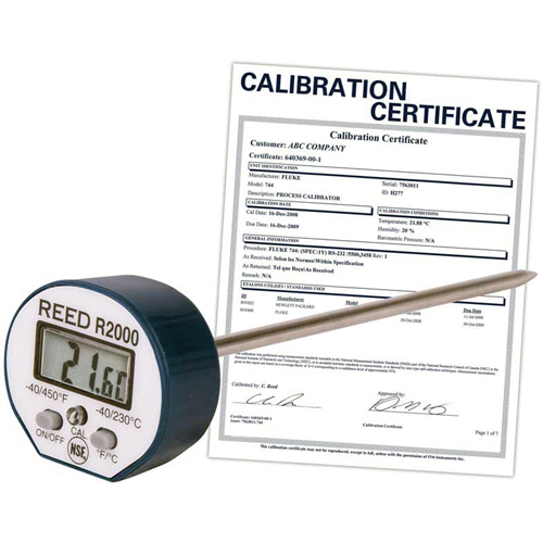 Thermom&egrave;tre avec certificat ISO, Contact, Num&eacute;rique, -40-450°F (-40-230°C) Toolneeds Inc.