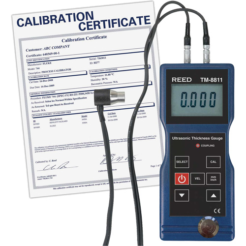 Thickness Gauge with ISO Certificate, Digital Display, Ultrasound, 0.05" to 7.9" (1.5 mm to 200 mm) Range Toolneeds Inc.