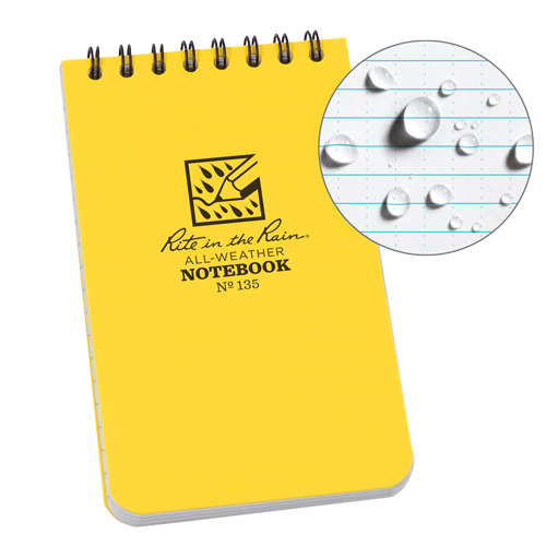 Carnet de notes de poche &agrave; spirale, Couverture souple, Jaune, 100 Pages, 3" , 5"  Toolneeds Inc.