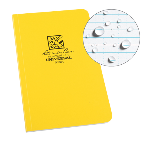 Livre reli&eacute; Field-Flex, Couverture souple, Jaune, 128 Pages, 4-5/8" , 7-1/4"  Toolneeds Inc.