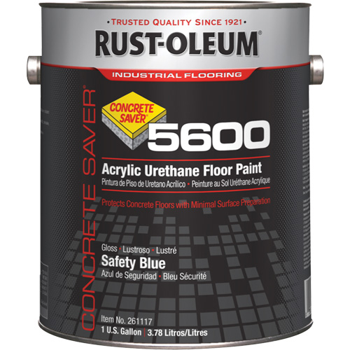 Peinture d'acrylique pour plancher Concrete Saver 5600 System, 1 gal., &agrave; l'eau, Brillant, Bleu Toolneeds Inc.
