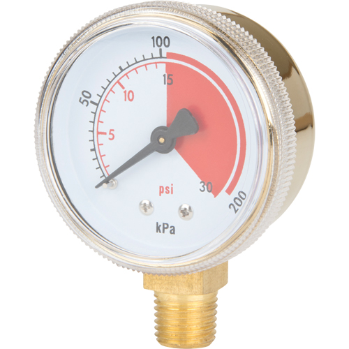 Manom&egrave;tres en laiton,  2-1/2", 30 psi, Fixation inf&eacute;rieure, Analogique Toolneeds Inc.
