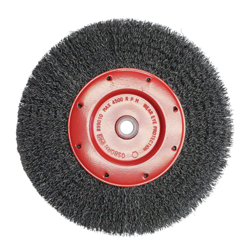Brosses &eacute;conomiques &agrave; fils cr&ecirc;p&eacute;s - Face &eacute;troite, 8" dia., Fils 0.014, Arbre 2" Toolneeds Inc.