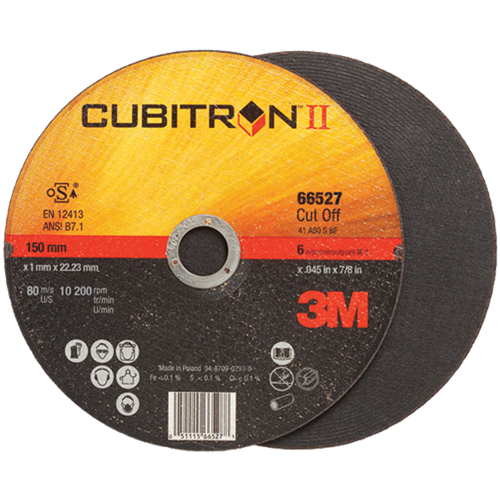 Meule &agrave; tronçonner Cubitron II, 4-1/2" x 0,04"/0,045", Arbre de 7/8", Type 27, C&eacute;ramique, 13 300 Tr/min Toolneeds Inc.