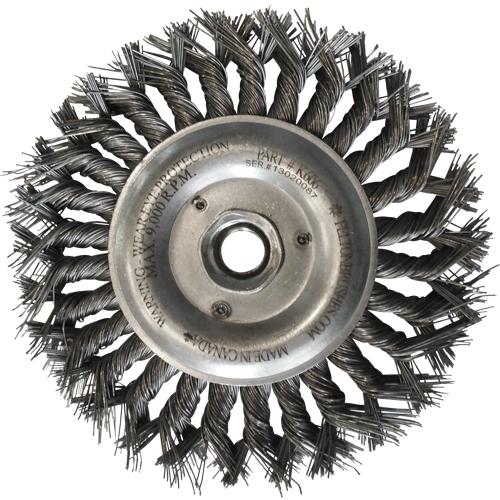 Brosses m&eacute;talliques &agrave; touret, Dia. 6", Fils 0,014", Arbre 5/8"-11, Acier Toolneeds Inc.