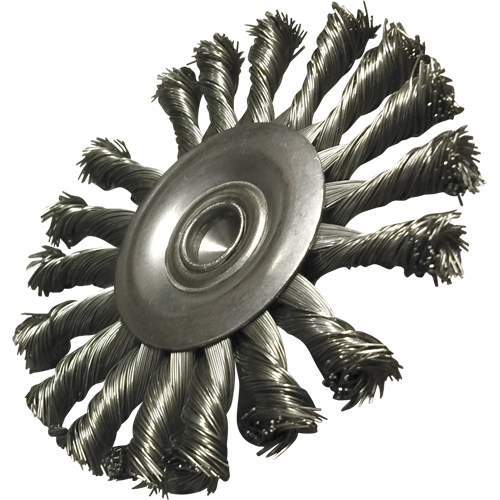 Brosses mont&eacute;es &agrave; fils nou&eacute;s circulaires, 3-1/2" dia., dia. Des fils 0,014", Tige 1/4" Toolneeds Inc.