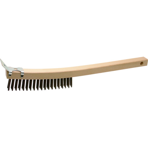 Scratch Brush With Scraper, Steel, 3 x 19 Wire Rows, 13" Long Toolneeds Inc.