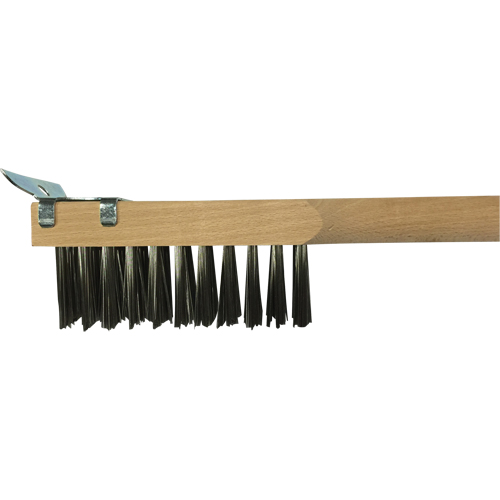 Scratch Brush With Scraper, Stainless Steel, 3 x 10 Wire Rows, 20" Long Toolneeds Inc.
