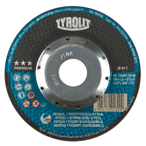 Meule &agrave; tronçonner profonde de premi&egrave;re qualit&eacute; Thincut, 7" x 1/16", Arbre de 7/8", Type 27, Oxyde d'aluminium, 8600 Tr/min Toolneeds Inc.