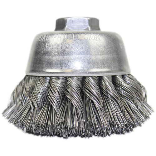 Brosse-boisseau &agrave; fil nou&eacute;, 3-1/2" dia. x 5/8"-11 arbre Toolneeds Inc.