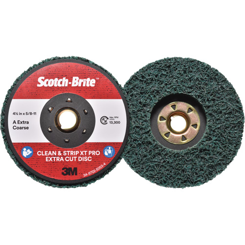 Disque extra coupe  Clean and Strip  XT Pro Scotch-Brite, 4-1/2" dia., Grain Extra grossier, Oxyde d'aluminium Toolneeds Inc.