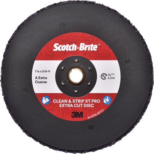 Disque extra coupe  Clean and Strip  XT Pro Scotch-Brite, 7" dia., Grain Extra grossier, Oxyde d'aluminium Toolneeds Inc.