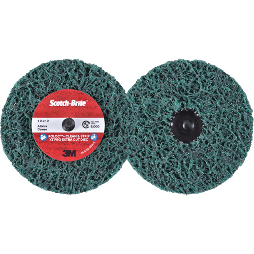 Scotch-Brite Roloc+ Clean & Strip XT Pro Extra Cut Disc, 4" Dia., Extra Coarse Grit, Aluminum Oxide Toolneeds Inc.