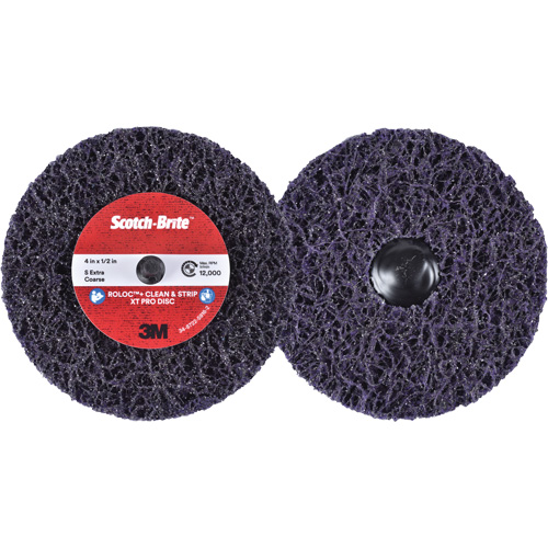Scotch-Brite Roloc+ Clean & Strip XT Pro Disc, 4" Dia., Extra Coarse Grit, Silicon Carbide Toolneeds Inc.