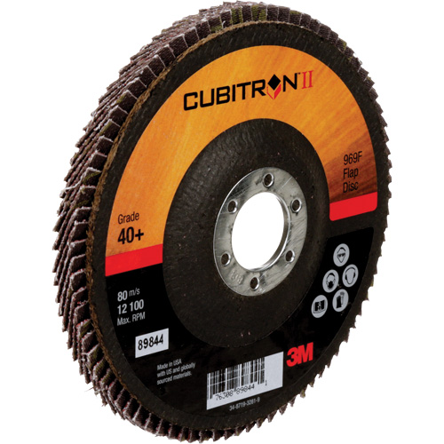 Cubitron II 969F Flap Disc, 5" x 7/8", Type 27, 40+ Grit, Ceramic Toolneeds Inc.