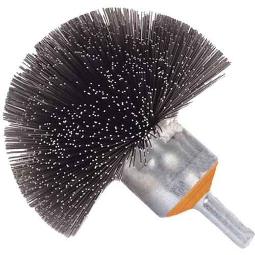 Brosse sph&eacute;rique mont&eacute;e &agrave; fils cr&ecirc;p&eacute;s, 1-1/2", Fils 0,008", Tige 1/4" Toolneeds Inc.