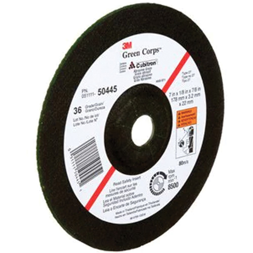 Green Corps Depressed Centre Wheel, 7" x 1/8", 7/8" Arbor, Ceramic, Type 27 Toolneeds Inc.