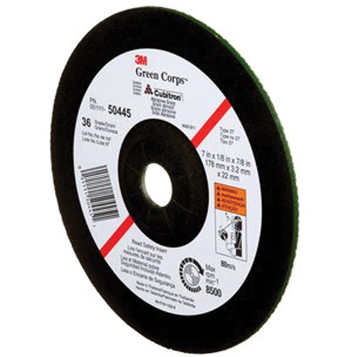Green Corps Depressed Centre Wheel, 7" x 1/8", 7/8" Arbor, Ceramic, Type 27 Toolneeds Inc.