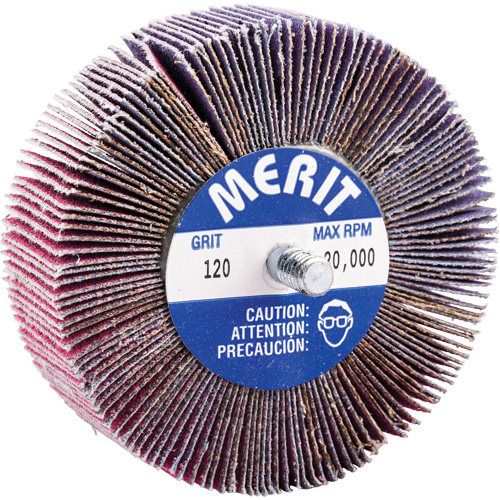 Threaded Mini Flap Wheel, Ceramic Alumina, 120 Grit, 3" x 1" x 1/4"-20 Toolneeds Inc.