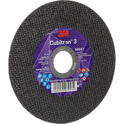 Cubitron 3 Cutting Disc, 5" x 9/32", 3/8" Arbor, Type 41 Toolneeds Inc.