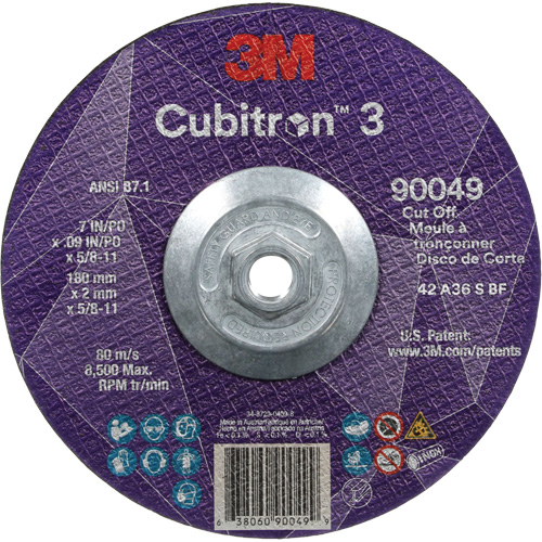 Meule &agrave; tronçonner Cubitron 3, 7" x 0,09", Arbre de 5/8"-11, Type T27, C&eacute;ramique, 8500 Tr/min Toolneeds Inc.
