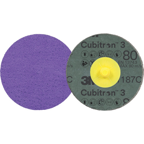 Cubitron 3 Roloc Fibre Disc, 3" Dia., 80+ Grit, Ceramic Toolneeds Inc.