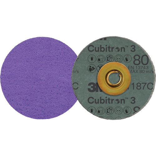 Disque en fibre Roloc Cubitron 3, 3" dia., Grain 80+, C&eacute;ramique Toolneeds Inc.