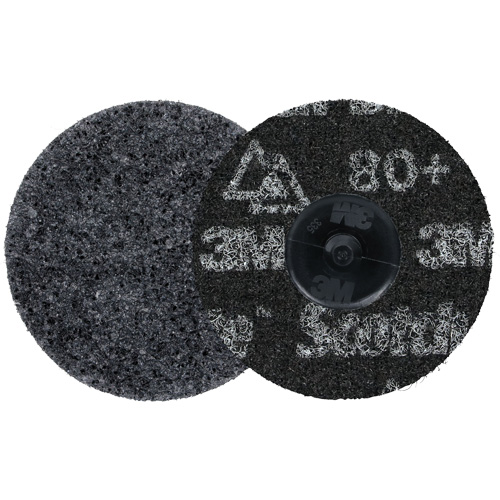 Meule robuste pour le conditionnement de pr&eacute;cision des surfaces Scotch-Brite Roloc, HD-DR, 3" dia., Grain 80+, C&eacute;ramique Toolneeds Inc.