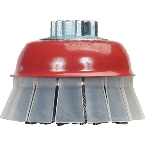 Knotted Wire Cup Brush with Protective Guard, 5" Dia. x 5/8"-11 Arbor Toolneeds Inc.