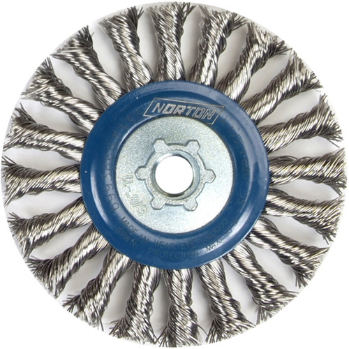 Full Cable Twist Wire Wheel, 4" Dia., 0.02" Fill, 5/8"-11 Arbor, Stainless Steel Toolneeds Inc.