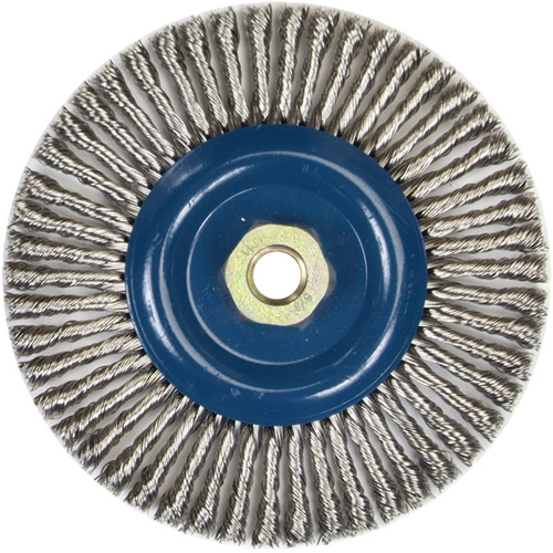 Stringer Bead Knot Wire Brush For Angle Grinders, 6" Dia., 0.02" Fill, 5/8"-11 Arbor, Stainless Steel Toolneeds Inc.