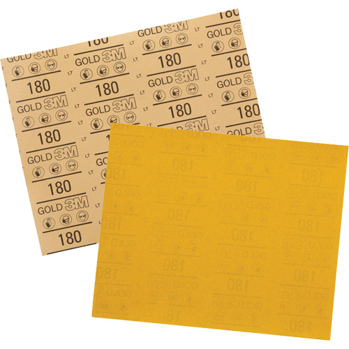 Gold Abrasive Sheet 12545, 9" x 11", 180 Grit, Aluminum Oxide Toolneeds Inc.