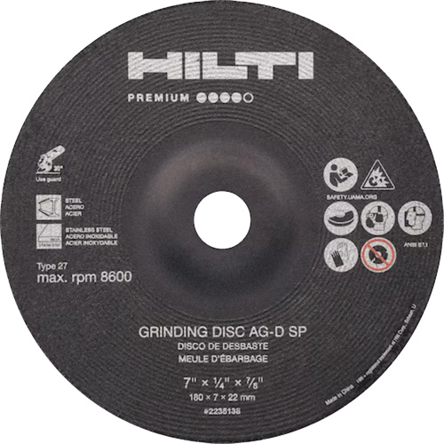 AG-D SP Premium Grinding Wheels, 5" x 1/4", 7/8" Arbor, Zirconium, Type 27 Toolneeds Inc.