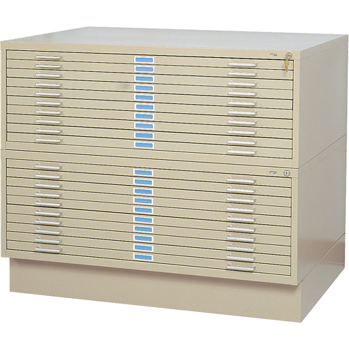 Steel Plan Files, 10 Drawers, 46-3/8" W x 35-3/8" D x 16-1/2" H Toolneeds Inc.