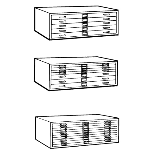 Steel Plan Files, 5 Drawers, 40-3/8" W x 29-3/8" D x 16-1/2" H Toolneeds Inc.