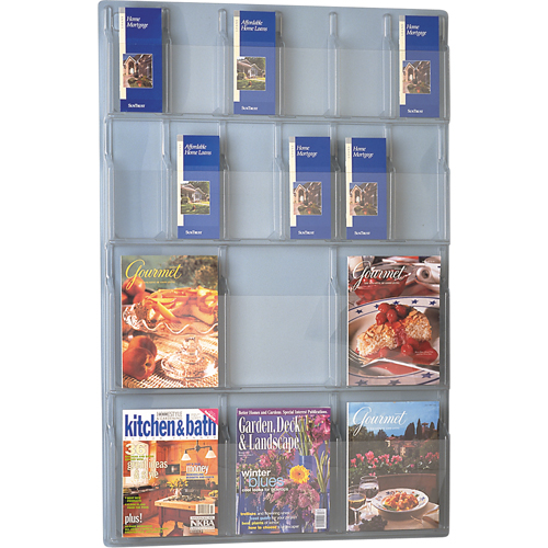 Literature Displays, Wall Mount, 6 Slots, Plastic, 30" W x 45" D x 45" H Toolneeds Inc.