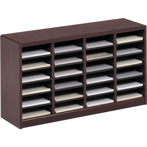 E-Z Stor&reg; Literature Organizer, Stationary, 24 Slots, Wood, 40" W x 11-3/4" D x 23" H Toolneeds Inc.