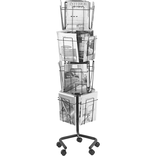 Pr&eacute;sentoirs pivotants pour documentation, Rotatif, 16 fentes, Fil m&eacute;tallique, 15" la x 15" p x 60" h Toolneeds Inc.