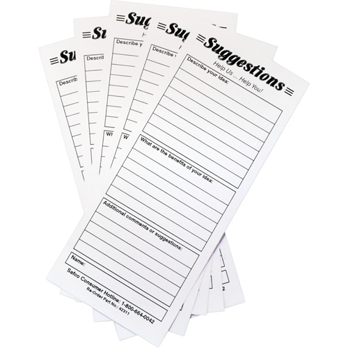 Boîtes &agrave; suggestions - Cartes de suggestions, 25 cartes/pqt Toolneeds Inc.