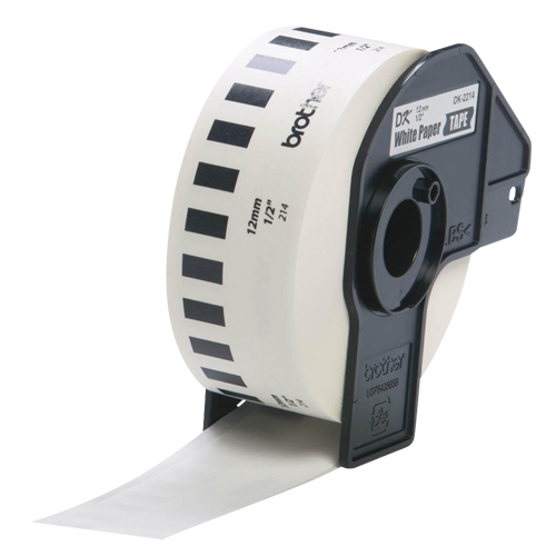 Tape Cartridge for P-touch&reg; Labeling System, 12 mm x 100', Black on White Toolneeds Inc.