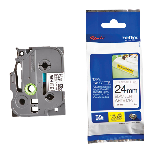 Laminated Industrial Tape, 24 mm x 13', Black on White Toolneeds Inc.