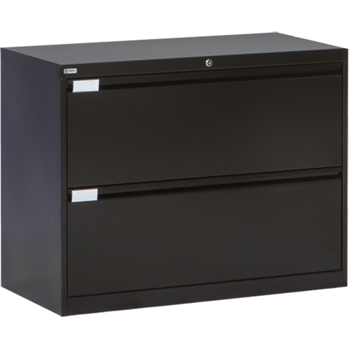 Lateral Filing Cabinet, Steel, 2 Drawers, 36" W x 18" D x 27-7/8" H, Black Toolneeds Inc.