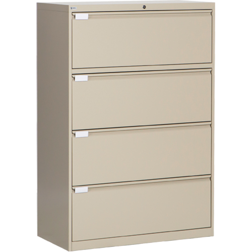 Lateral Filing Cabinet, Steel, 4 Drawers, 36" W x 18" D x 53-3/8" H, Beige Toolneeds Inc.