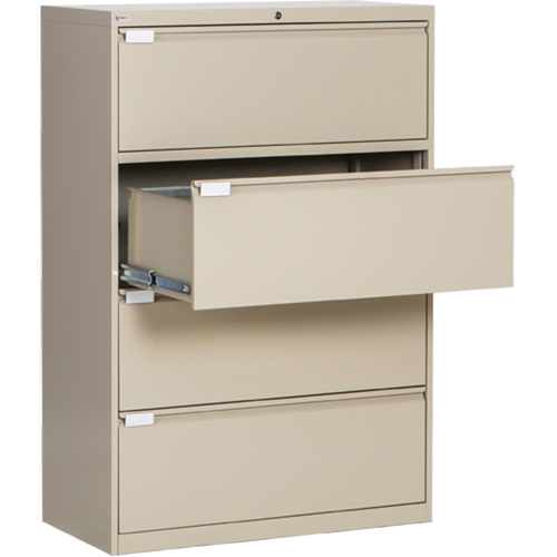 Lateral Filing Cabinet, Steel, 4 Drawers, 36" W x 18" D x 53-3/8" H, Beige Toolneeds Inc.