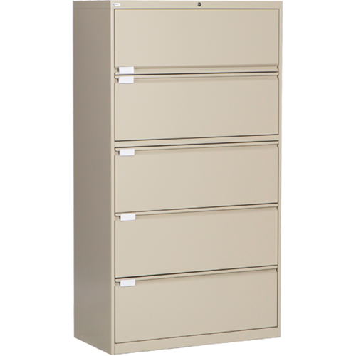 Classeur lat&eacute;ral, Acier, 5 tiroirs, 36" la x 18" p x 65-1/2" h, Beige Toolneeds Inc.