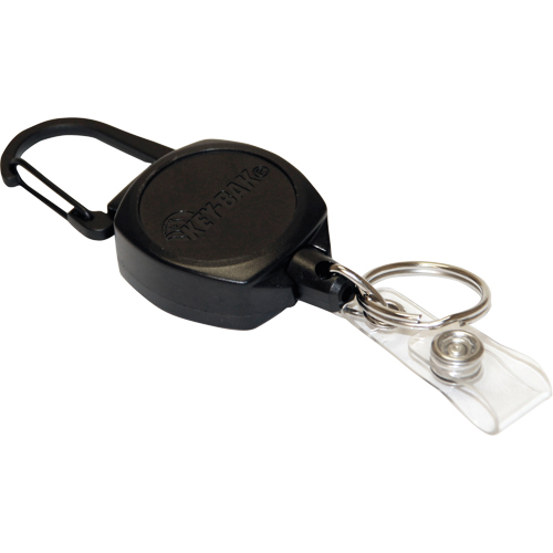 Self Retracting ID Badge and Key Reel, Zinc Alloy Metal, 24" Cable, Carabiner Attachment Toolneeds Inc.