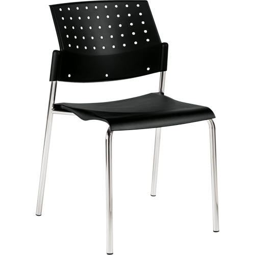 Armless Stacking Chair, Plastic, 33" High, 300 lbs. Capacity, Black Toolneeds Inc.
