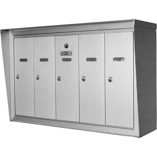 Single Deck Mailboxes, Wall -Mounted, 16" x 5-1/2", 3 Doors, Aluminum Toolneeds Inc.