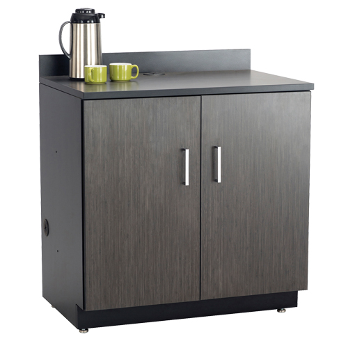 Modular Base Cabinet, Melamine, 2 Shelves, 39" H x 36" W x 25" D, Asian Night/Black Toolneeds Inc.