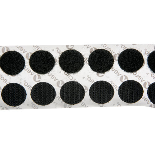 Attaches en jeton, Boucle et crochet, 3/4" dia., Adh&eacute;sif, Noir Toolneeds Inc.